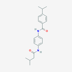molecular formula C21H26N2O2 B268500 4-isopropyl-N-{4-[(3-methylbutanoyl)amino]phenyl}benzamide 