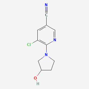 molecular formula C10H10ClN3O B2685009 5-氯-6-(3-羟基吡咯烷-1-基)烟酸腈 CAS No. 2166980-13-6