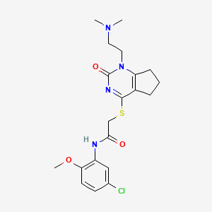 molecular formula C20H25ClN4O3S B2685014 N-(5-氯-2-甲氧基苯基)-2-((1-(2-(二甲基氨基)乙基)-2-氧代-2,5,6,7-四氢-1H-环戊[d]嘧啶-4-基)硫基)乙酰胺 CAS No. 898445-29-9