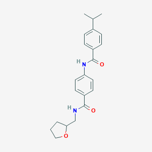 molecular formula C22H26N2O3 B268502 4-isopropyl-N-(4-{[(tetrahydro-2-furanylmethyl)amino]carbonyl}phenyl)benzamide 