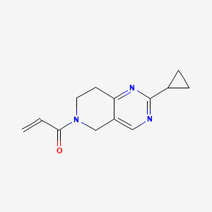 molecular formula C13H15N3O B2685020 1-(2-Cyclopropyl-7,8-dihydro-5H-pyrido[4,3-d]pyrimidin-6-yl)prop-2-en-1-one CAS No. 2361655-79-8