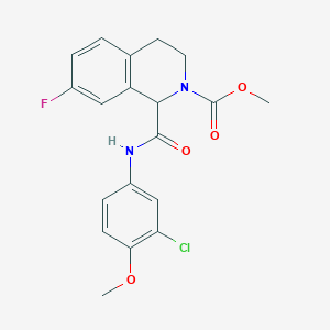 molecular formula C19H18ClFN2O4 B2685022 甲基 1-((3-氯-4-甲氧基苯基)氨基甲酰)-7-氟-3,4-二氢异喹啉-2(1H)-羧酸酯 CAS No. 1396635-08-7