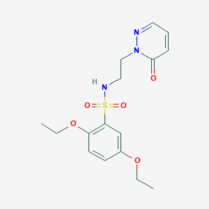 molecular formula C16H21N3O5S B2685031 2,5-diethoxy-N-(2-(6-oxopyridazin-1(6H)-yl)ethyl)benzenesulfonamide CAS No. 1021206-61-0