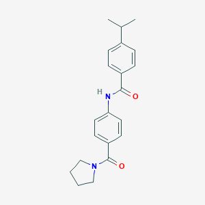 molecular formula C21H24N2O2 B268504 4-isopropyl-N-[4-(1-pyrrolidinylcarbonyl)phenyl]benzamide 