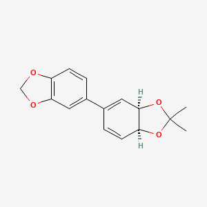 molecular formula C16H16O4 B2685046 (3aR,7aS)-2,2-dimethyl-3a,7a-dihydro-5,5'-bibenzo[d][1,3]dioxole (racemic) CAS No. 1832685-50-3