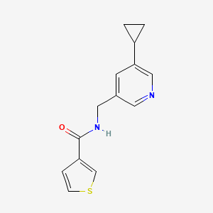 molecular formula C14H14N2OS B2685050 N-((5-环丙基吡啶-3-基)甲基)噻吩-3-甲酰胺 CAS No. 2034568-67-5