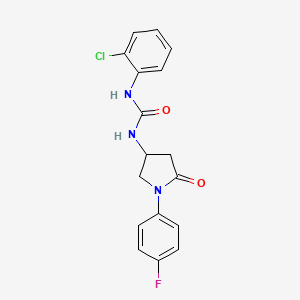 molecular formula C17H15ClFN3O2 B2685052 1-(2-Chlorophenyl)-3-(1-(4-fluorophenyl)-5-oxopyrrolidin-3-yl)urea CAS No. 894015-37-3