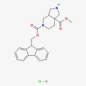 5-O-(9H-Fluoren-9-ylmethyl) 7a-O-methyl 2,3,3a,4,6,7-hexahydro-1H-pyrrolo[3,4-c]pyridine-5,7a-dicarboxylate;hydrochloride
