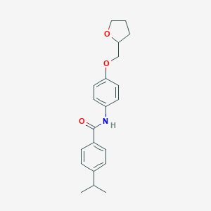 molecular formula C21H25NO3 B268506 4-isopropyl-N-[4-(tetrahydro-2-furanylmethoxy)phenyl]benzamide 