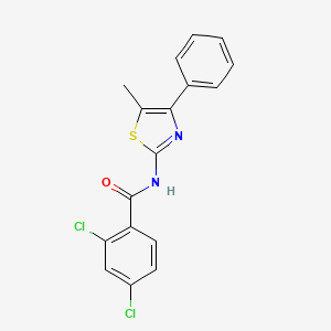 molecular formula C17H12Cl2N2OS B2685065 2,4-二氯-N-(5-甲基-4-苯基-1,3-噻唑-2-基)苯甲酰胺 CAS No. 306289-88-3