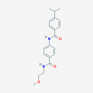 molecular formula C20H24N2O3 B268507 4-isopropyl-N-(4-{[(2-methoxyethyl)amino]carbonyl}phenyl)benzamide 