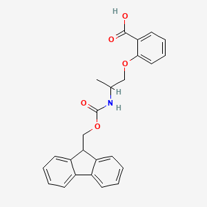 molecular formula C25H23NO5 B2685071 2-[2-(9H-Fluoren-9-ylmethoxycarbonylamino)propoxy]benzoic acid CAS No. 2416231-62-2