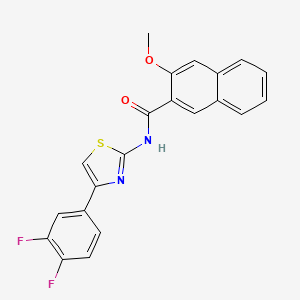 molecular formula C21H14F2N2O2S B2685075 N-[4-(3,4-difluorophenyl)-1,3-thiazol-2-yl]-3-methoxynaphthalene-2-carboxamide CAS No. 312914-36-6