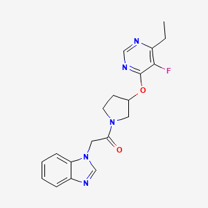 2-(1H-benzo[d]imidazol-1-yl)-1-(3-((6-ethyl-5-fluoropyrimidin-4-yl)oxy)pyrrolidin-1-yl)ethanone