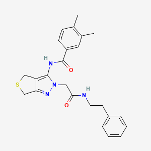 3,4-dimethyl-N-(2-(2-oxo-2-(phenethylamino)ethyl)-4,6-dihydro-2H-thieno[3,4-c]pyrazol-3-yl)benzamide