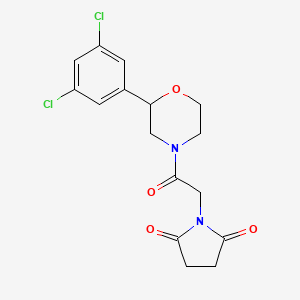 molecular formula C16H16Cl2N2O4 B2685094 1-(2-(2-(3,5-Dichlorophenyl)morpholino)-2-oxoethyl)pyrrolidine-2,5-dione CAS No. 1421517-75-0