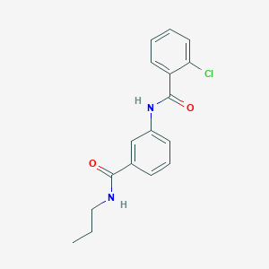 molecular formula C17H17ClN2O2 B268510 2-chloro-N-{3-[(propylamino)carbonyl]phenyl}benzamide 