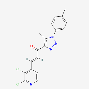 molecular formula C18H14Cl2N4O B2685105 (E)-3-(2,3-Dichloropyridin-4-yl)-1-[5-methyl-1-(4-methylphenyl)triazol-4-yl]prop-2-en-1-one CAS No. 2094962-48-6
