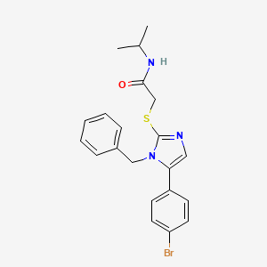 molecular formula C21H22BrN3OS B2685106 2-((1-benzyl-5-(4-bromophenyl)-1H-imidazol-2-yl)thio)-N-isopropylacetamide CAS No. 1207009-34-4