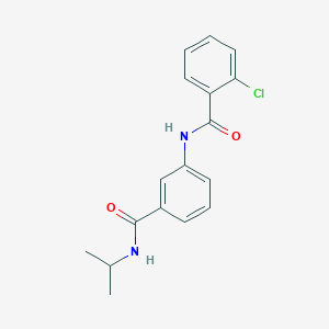 molecular formula C17H17ClN2O2 B268511 2-chloro-N-{3-[(isopropylamino)carbonyl]phenyl}benzamide 
