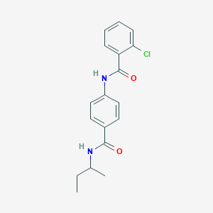 molecular formula C18H19ClN2O2 B268512 N-{4-[(sec-butylamino)carbonyl]phenyl}-2-chlorobenzamide 