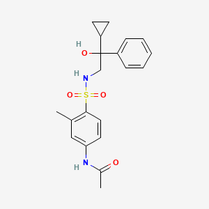 molecular formula C20H24N2O4S B2685120 N-(4-(N-(2-cyclopropyl-2-hydroxy-2-phenylethyl)sulfamoyl)-3-methylphenyl)acetamide CAS No. 1448066-68-9