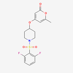 4-((1-((2,6-difluorophenyl)sulfonyl)piperidin-4-yl)oxy)-6-methyl-2H-pyran-2-one