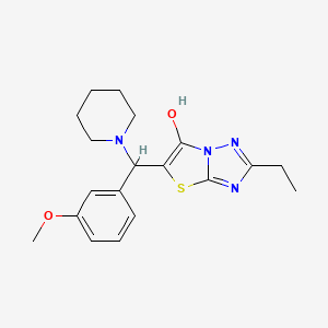 molecular formula C19H24N4O2S B2685135 2-乙基-5-((3-甲氧基苯基)(哌啶-1-基)甲基)噻唑并[3,2-b][1,2,4]三唑-6-醇 CAS No. 887218-74-8