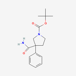 molecular formula C16H22N2O3 B2685138 Tert-butyl 3-carbamoyl-3-phenylpyrrolidine-1-carboxylate CAS No. 1909327-64-5