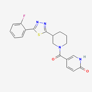 5-(3-(5-(2-fluorophenyl)-1,3,4-thiadiazol-2-yl)piperidine-1-carbonyl)pyridin-2(1H)-one