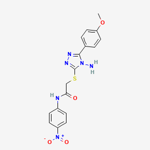 molecular formula C17H16N6O4S B2685148 2-{[4-amino-5-(4-methoxyphenyl)-4H-1,2,4-triazol-3-yl]sulfanyl}-N-(4-nitrophenyl)acetamide CAS No. 898607-08-4