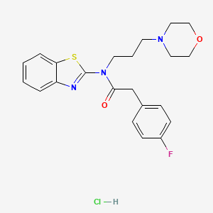molecular formula C22H25ClFN3O2S B2685153 N-(苯并[d]噻唑-2-基)-2-(4-氟苯基)-N-(3-吗啉基丙基)乙酰胺盐酸盐 CAS No. 1216511-91-9