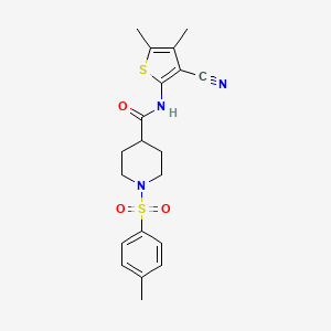N-(3-cyano-4,5-dimethylthiophen-2-yl)-1-tosylpiperidine-4-carboxamide