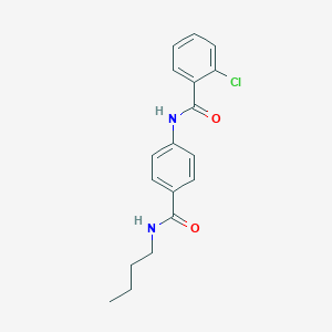 molecular formula C18H19ClN2O2 B268517 N-{4-[(butylamino)carbonyl]phenyl}-2-chlorobenzamide 