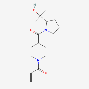 molecular formula C16H26N2O3 B2685177 1-[4-[2-(2-Hydroxypropan-2-yl)pyrrolidine-1-carbonyl]piperidin-1-yl]prop-2-en-1-one CAS No. 2361865-42-9