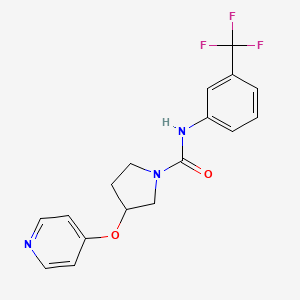 molecular formula C17H16F3N3O2 B2685181 3-(pyridin-4-yloxy)-N-(3-(trifluoromethyl)phenyl)pyrrolidine-1-carboxamide CAS No. 2034324-20-2