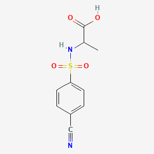 molecular formula C10H10N2O4S B2685190 2-(4-Cyanobenzenesulfonamido)propanoic acid CAS No. 1308963-00-9