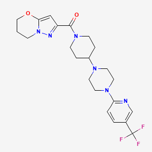 (6,7-dihydro-5H-pyrazolo[5,1-b][1,3]oxazin-2-yl)(4-(4-(5-(trifluoromethyl)pyridin-2-yl)piperazin-1-yl)piperidin-1-yl)methanone