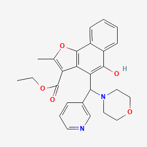 molecular formula C26H26N2O5 B2685204 Ethyl 5-hydroxy-2-methyl-4-[(morpholin-4-yl)(pyridin-3-yl)methyl]naphtho[1,2-b]furan-3-carboxylate CAS No. 438484-75-4