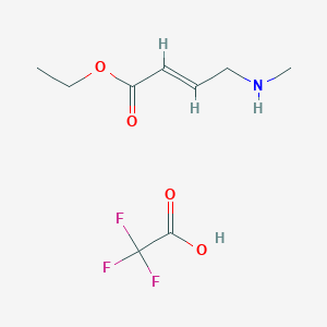 molecular formula C9H14F3NO4 B2685208 Ethyl (E)-4-(methylamino)but-2-enoate;2,2,2-trifluoroacetic acid CAS No. 2503227-27-6