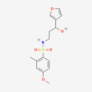 molecular formula C15H19NO5S B2685210 N-(3-(furan-3-yl)-3-hydroxypropyl)-4-methoxy-2-methylbenzenesulfonamide CAS No. 1428379-41-2