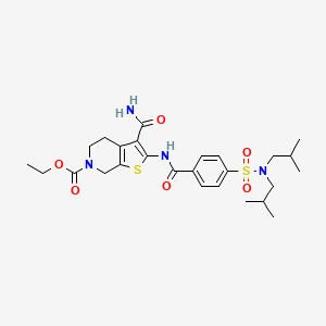 ethyl 3-carbamoyl-2-(4-(N,N-diisobutylsulfamoyl)benzamido)-4,5-dihydrothieno[2,3-c]pyridine-6(7H)-carboxylate