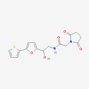2-(2,5-Dioxopyrrolidin-1-yl)-N-[2-hydroxy-2-(5-thiophen-2-ylfuran-2-yl)ethyl]acetamide