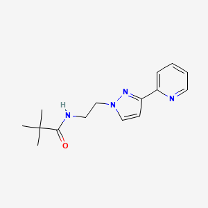 N-(2-(3-(pyridin-2-yl)-1H-pyrazol-1-yl)ethyl)pivalamide