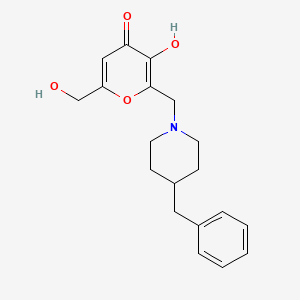 molecular formula C19H23NO4 B2685218 2-[(4-benzylpiperidin-1-yl)methyl]-3-hydroxy-6-(hydroxymethyl)-4H-pyran-4-one CAS No. 380426-92-6