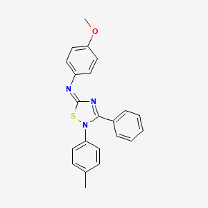 molecular formula C22H19N3OS B2685223 N-(4-methoxyphenyl)-2-(4-methylphenyl)-3-phenyl-1,2,4-thiadiazol-5-imine CAS No. 306281-28-7