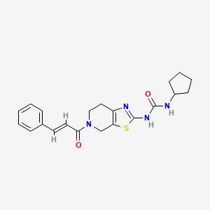 molecular formula C21H24N4O2S B2685227 (E)-1-(5-cinnamoyl-4,5,6,7-tetrahydrothiazolo[5,4-c]pyridin-2-yl)-3-cyclopentylurea CAS No. 1396893-05-2