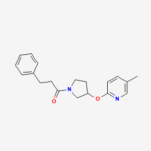 1-(3-((5-Methylpyridin-2-yl)oxy)pyrrolidin-1-yl)-3-phenylpropan-1-one