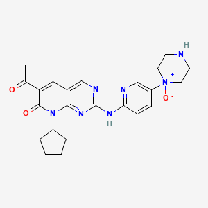 molecular formula C24H29N7O3 B2685239 6-Acetyl-8-cyclopentyl-5-methyl-2-[[5-(1-oxidopiperazin-1-ium-1-yl)pyridin-2-yl]amino]pyrido[2,3-d]pyrimidin-7-one CAS No. 2174002-29-8