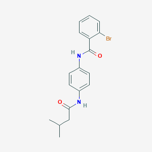 molecular formula C18H19BrN2O2 B268524 2-bromo-N-{4-[(3-methylbutanoyl)amino]phenyl}benzamide 